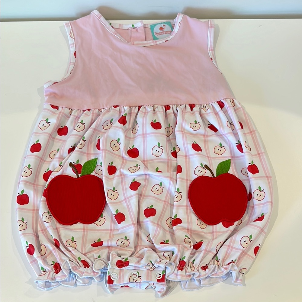 Pink and Red Apple Print Kids Top